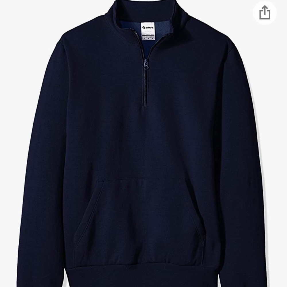 Soffe Men's Quarter Zip Mock Neck 2XL